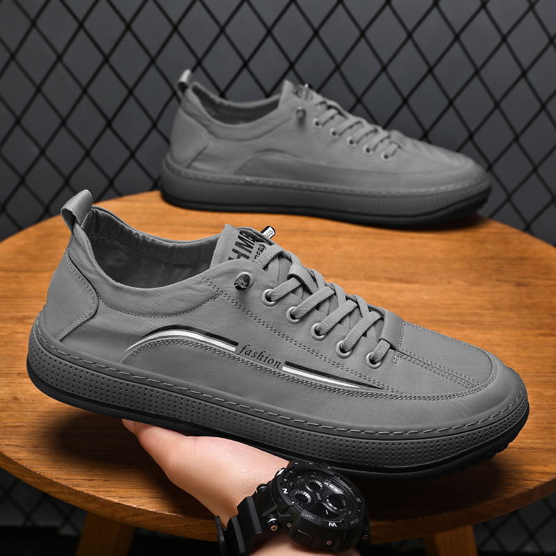 Parapluies décontractés pour hommes, chaussures simples respirantes à coupe basse pour printemps et automne, chaussures de planche pour hommes_voghion.com