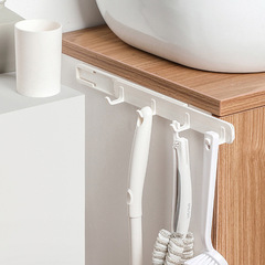 Creative Sliding Hook Wall-Mounted Hole-Free Door Back Small Item Hook Rack Household Kitchen Bathroom Gap Stretch Adhesive Hook