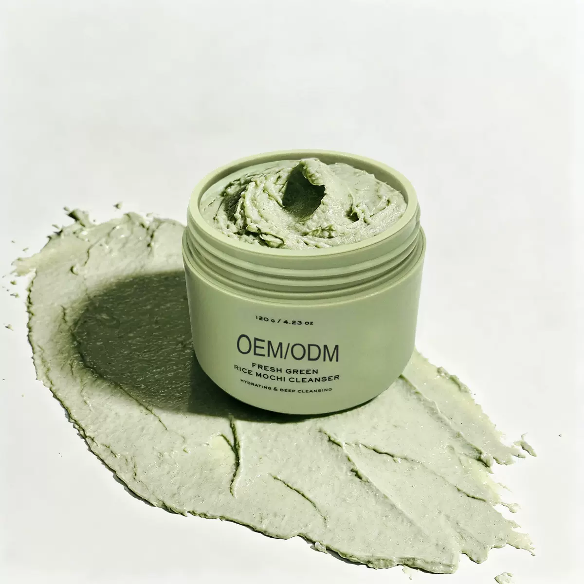 跨境定制绿米麻薯洁面乳 oem外贸贴牌代工软管保湿滋润绿茶洗面奶