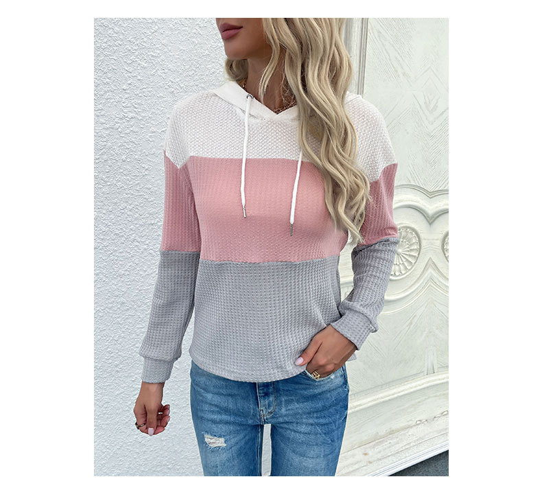 Frühen herbst mode lässig frauen lange ärmeln farbe-blockiert mit kapuze_voghion.com
