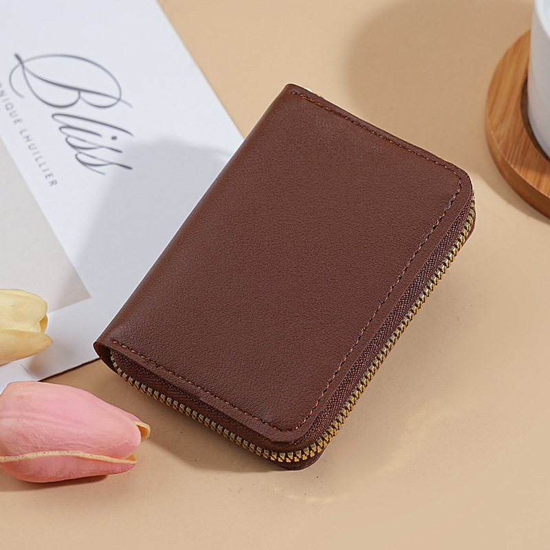 Bolsa de tarjetas de órgano de color sólido, bolsa de tarjetas compacta y exquisita para mujeres, bolsas de tarjetas de bienestar de gran capacidad para hombres, bolsas de tarjetas transfronterizas
