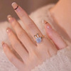 Cute ring, agile rotating small design rabbit, light luxury style, trend of season, on index finger, 2022 collection, new collection