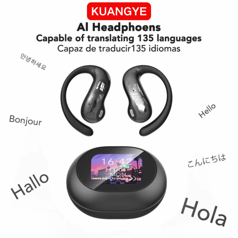 MINISO人気商品 Ms188 オープンイヤー型OWS Bluetoothイヤホン ノイズキャンセリング ワイヤレス AI翻訳機能付き|undefined