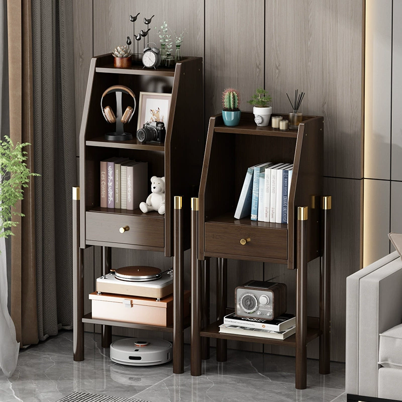Бытовая книжная полка полка напольный книжный шкаф Простой гостиная на стене шкафчик угловой шкаф ТВ боковой шкаф витрина бамбук
