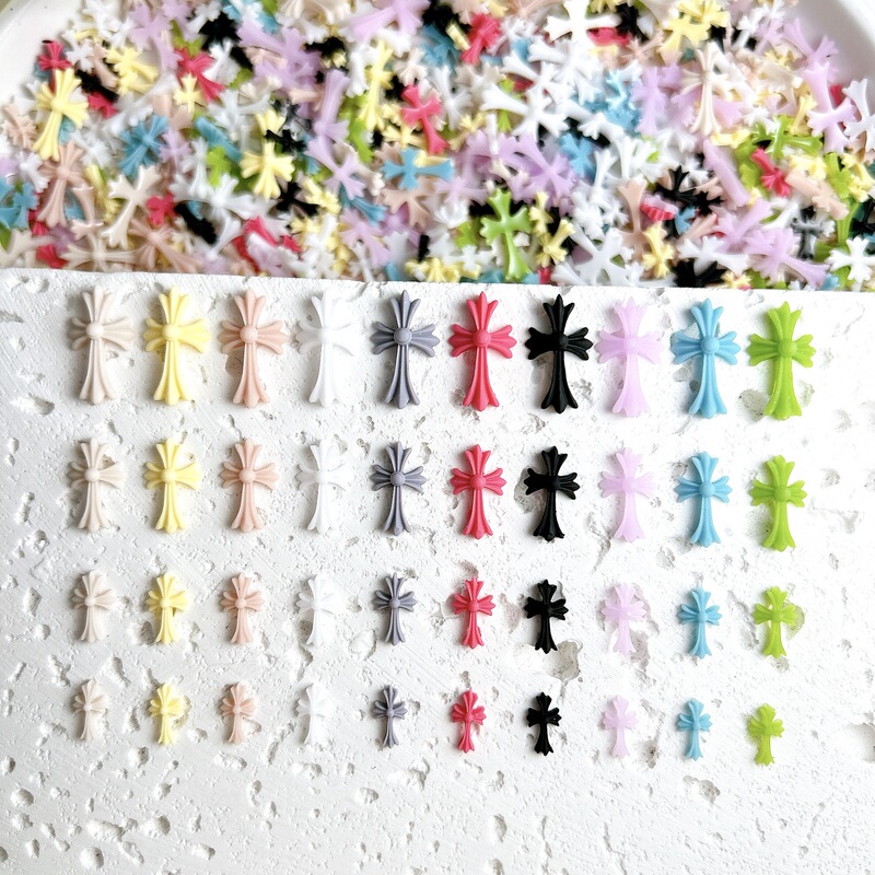 Summer Resin Macaron 3D Cross Nail Art Decorations Cross-Border European and American Chrome Hearts Cross Nail Decorations Summer Resin Macaron 3D Cross Nail Art Decorations Cross-Border European and American Chrome Hearts Cross Nail Decorations
