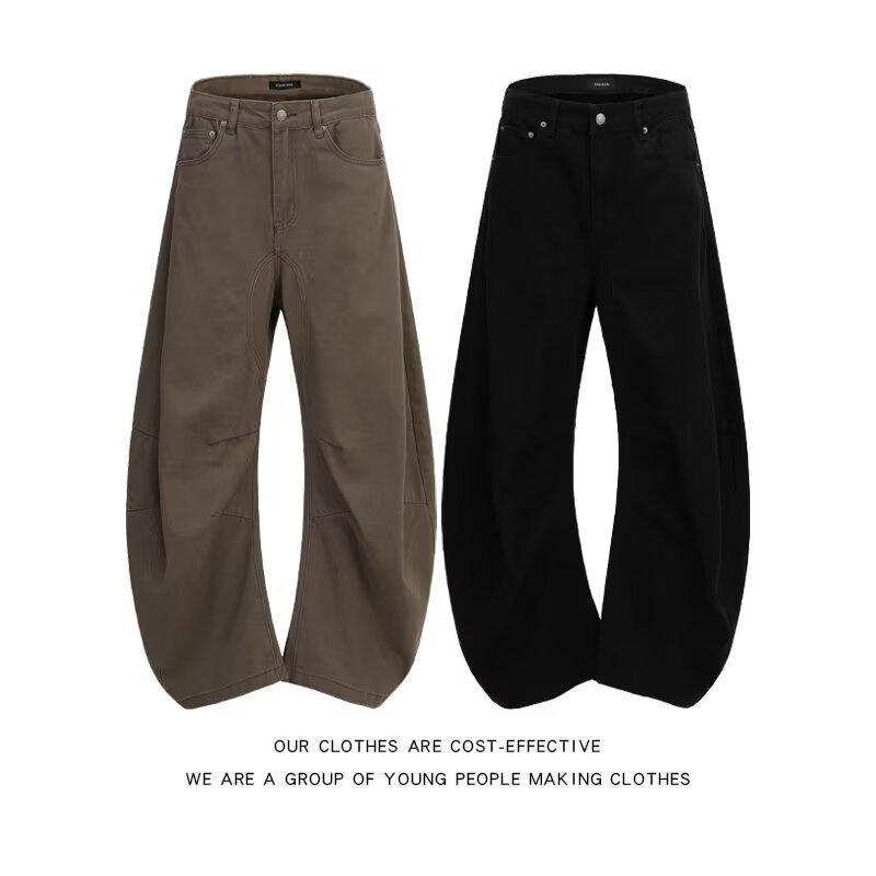 Hong Kong Style Men's Summer New 2025 New Jeans Hip-Hop Ins Trendy High Street Trendy Handsome Trousers