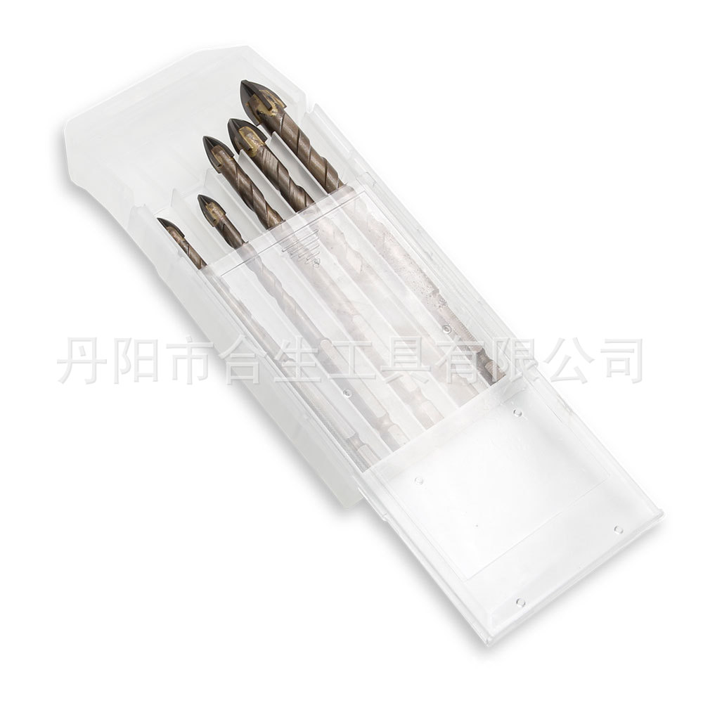 Mango hexagonal transfronterizo Taladro de vidrio cruzado azulejo agujero broca hornear espiral amarilla Pared de cerámica ojal Overlord Taladro