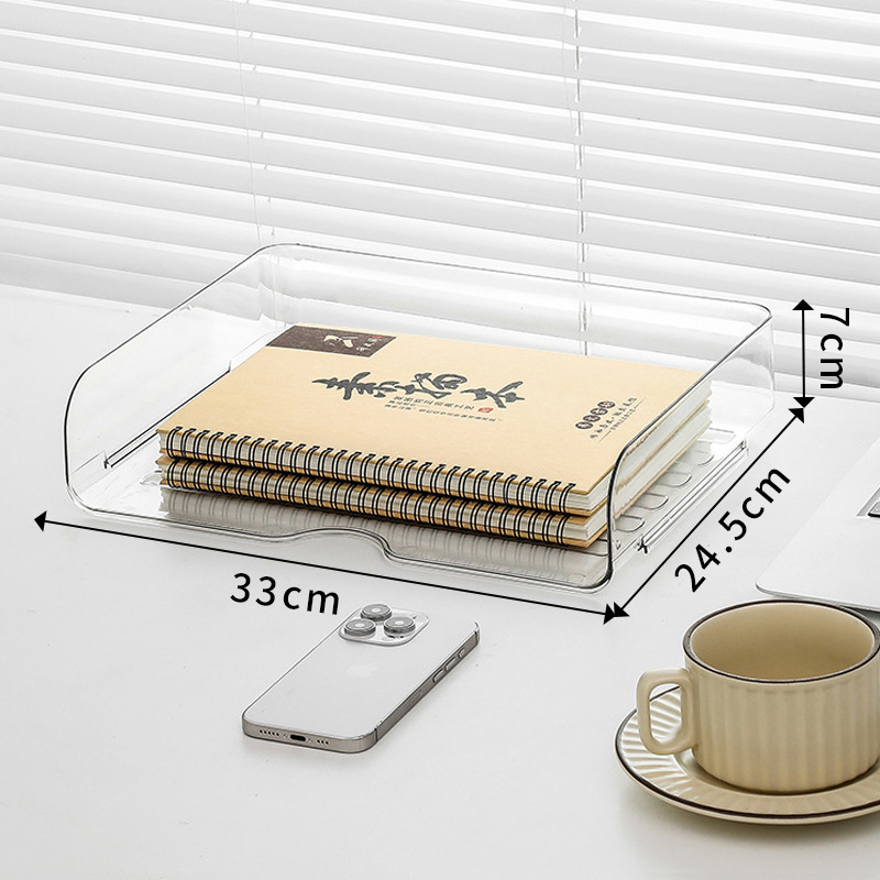 Desktop A4 transparent storage box [PET] can be stacked