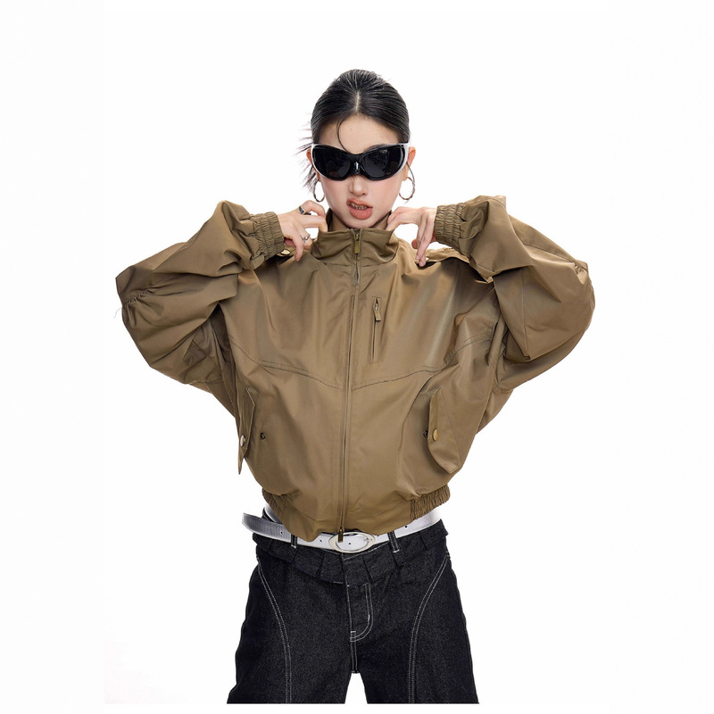 American Short Khaki Jacket for Women 2025 New Popular Casual Autumn and Winter High-End Work Jacket Top American Short Khaki Jacket for Women 2025 New Popular Casual Autumn and Winter High-End Work Jacket Top