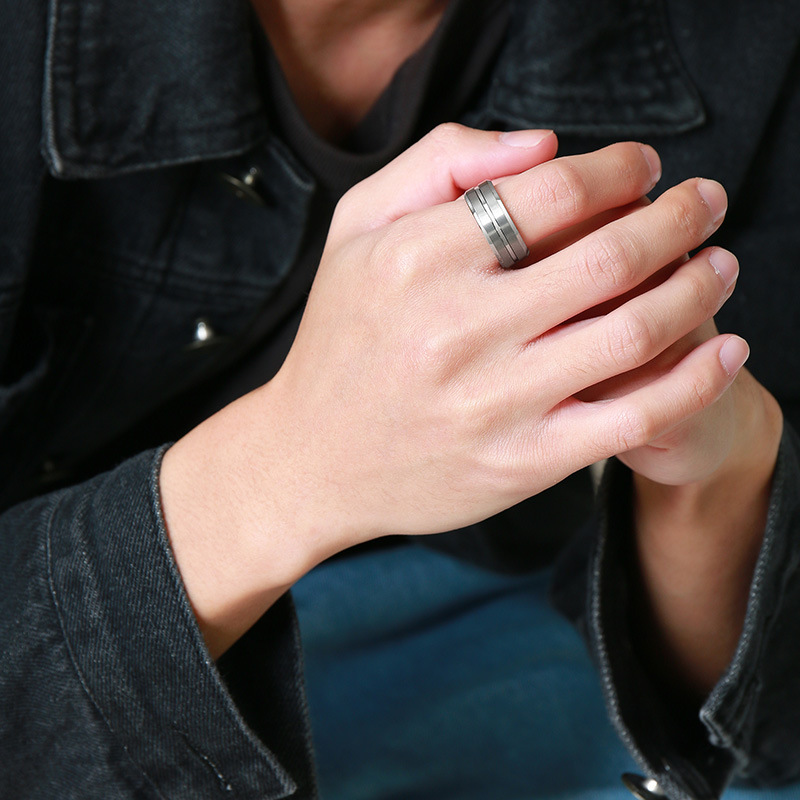 Fashion Letter Tungsten Steel Rings Plating Stainless Steel Rings