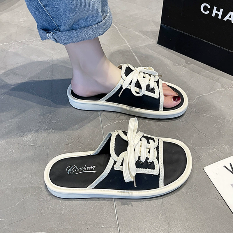 Женские летние универсальные повседневные сандалии-слипоны оптом, с удобной посадкой и шнуровкой.