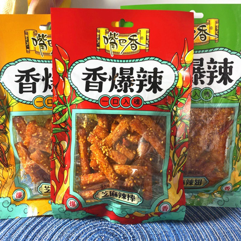 香辣 芝麻 鸡翅 芝麻 香辣 串 香辣 麦芽香辣 面筋 组合 辣条 8090 怀旧小吃