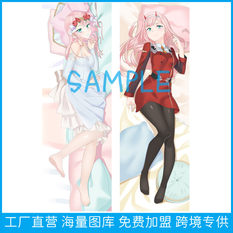DARLING in the FRANXX Tam Vücut Anime Peluş Yastık ve Yastık Kılıfı Seti