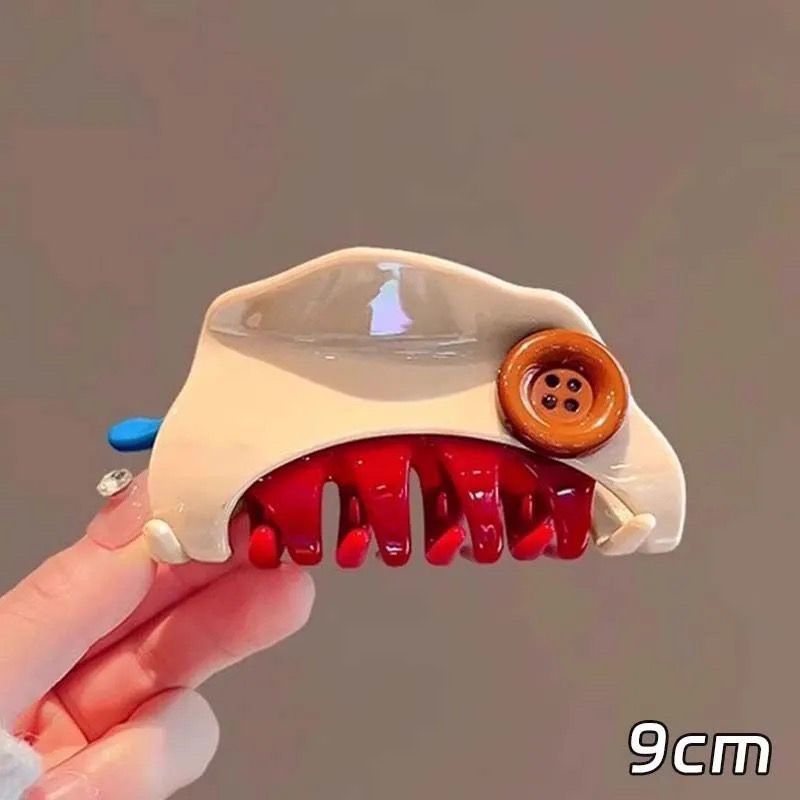 Button series-cream color block buttons