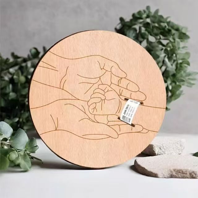 Zheng Yuan's New Wooden Baby Birth Bracelet Wood Chip Commemorative Plaque Wooden Newborn Bracelet Display Engraving Plaque