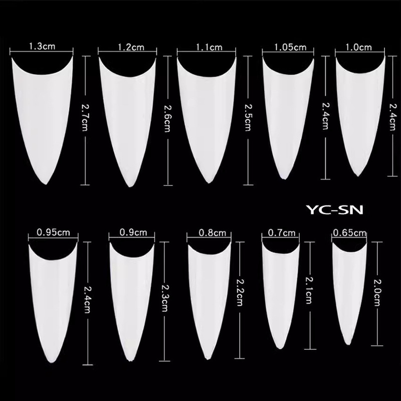 500 pieces of nail nail pointed nail transparent fake nail natural color white nail pointed nail foreign trade