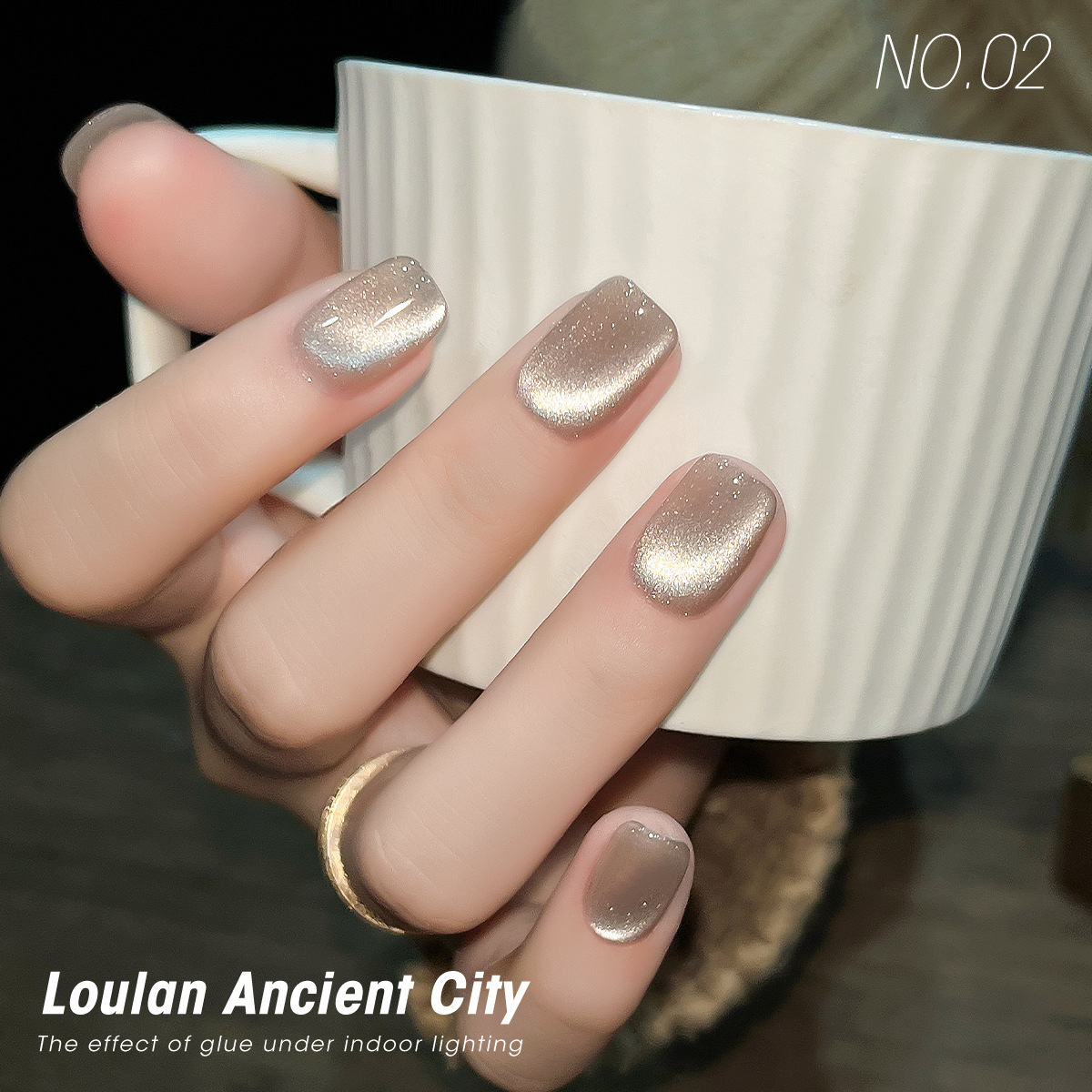 Loulan ciudad antigua ojo de gato esmalte de uñas 2024 nuevo blanco popular perlas de vidrio ojo de gato tienda de uñas luz especial