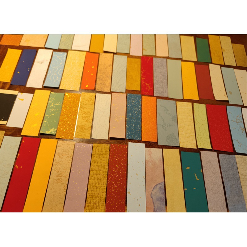 古风书法小纸条空白手写中式书法壳字条彩色毛笔字不重色