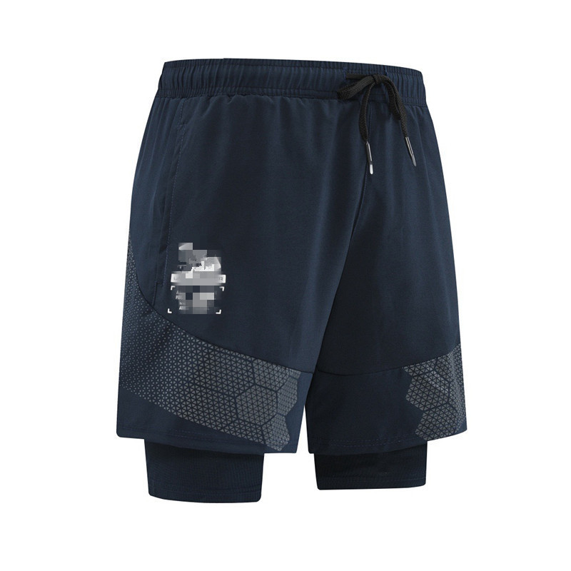 Men's Sports Fitness Quick-Dry Three-Quarter Shorts, Two-In-One Breathable Sweat-Wicking Running Marathon Shorts, Track and Field Training Shorts