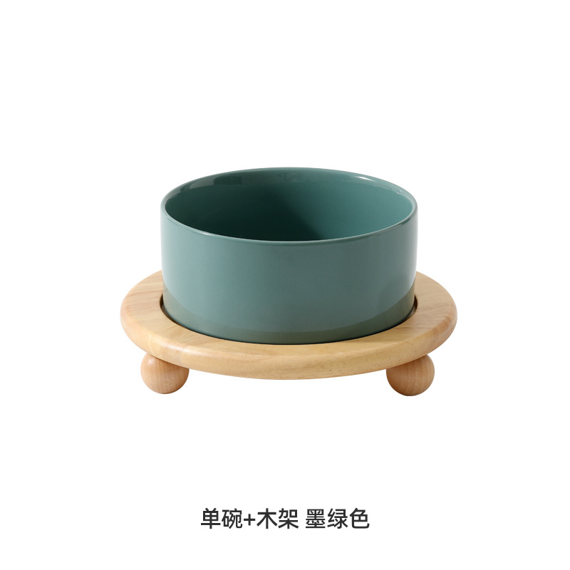 Tazón individual + ronda Placa de cuentas rack-verde oscuro