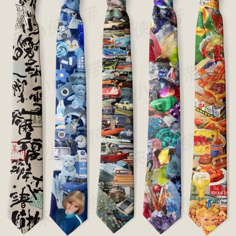 8.5cm American Wide Version Retro Tie Original 2024 Summer New Vintage Men's and Women's Casual Beer Animal Tie