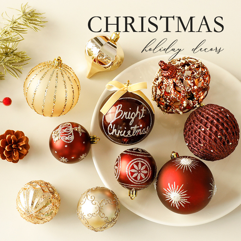 Nueva bola de Navidad de color café árbol de plástico estrella de decoración de árbol de Navidad colgante decoración de Navidad colgante