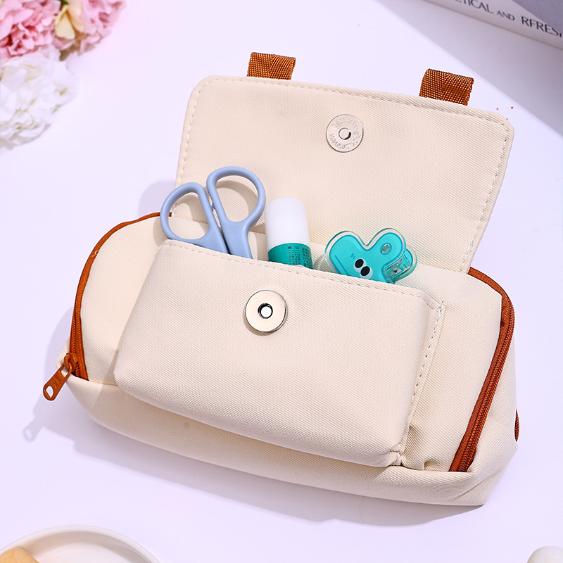 Estuche para lápices para estudiantes de primaria, estuche de lápices de alta calidad, gran capacidad y resistente a las manchas para niñas, bolsa de papelería sencilla estilo ins para estudiantes de secundaria, venta al por mayor