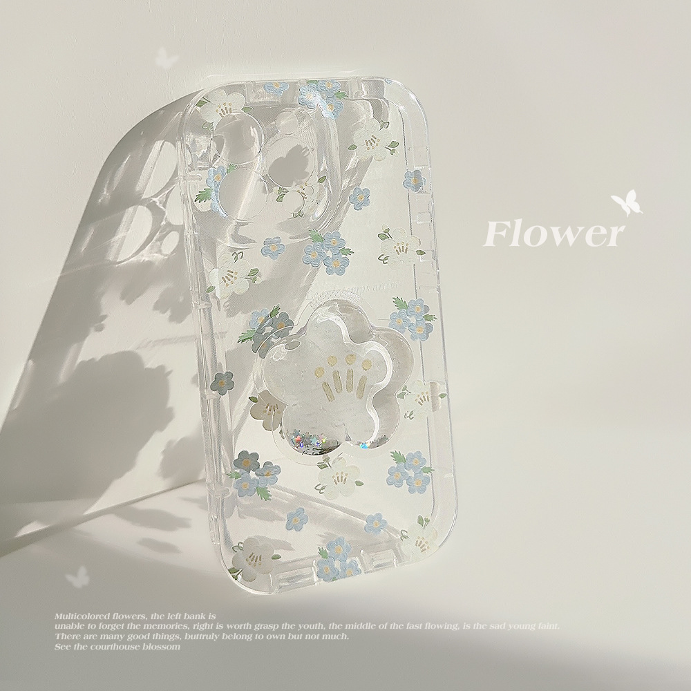 Ins floral 15 Adecuado para iphone16 Apple 14promax funda para teléfono móvil 11 soporte de bolsa de aceite simple 13pro 12