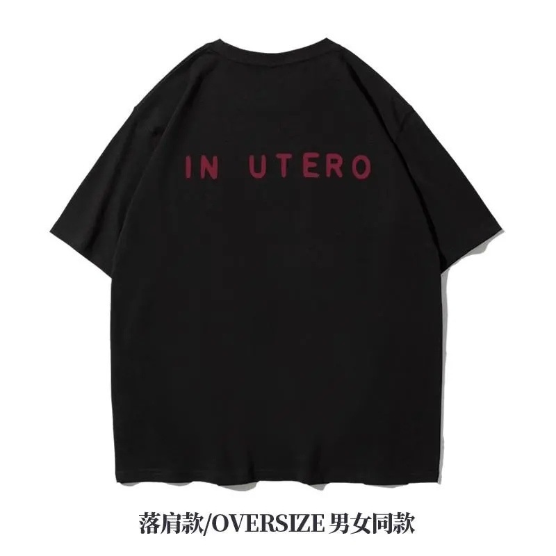 アミカーキ サマー速乾 アメリカンオフショルダー ヘビーウェイト ルーズ ロック オーバーサイズ 半袖 Tシャツ|undefined