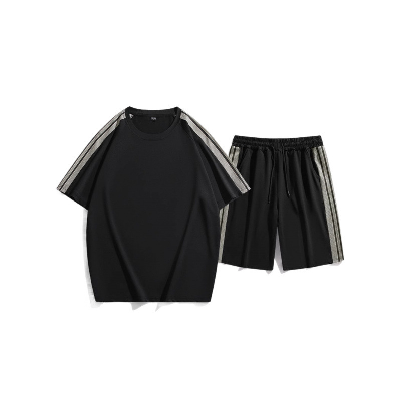 Pantalones cortos de manga corta, traje deportivo, tres barras cortas para hombre, estudiante, adolescente al aire libre