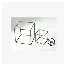 家居几何框架摆件创意铁艺正方形方形体摆件方体框架家居软装配饰
