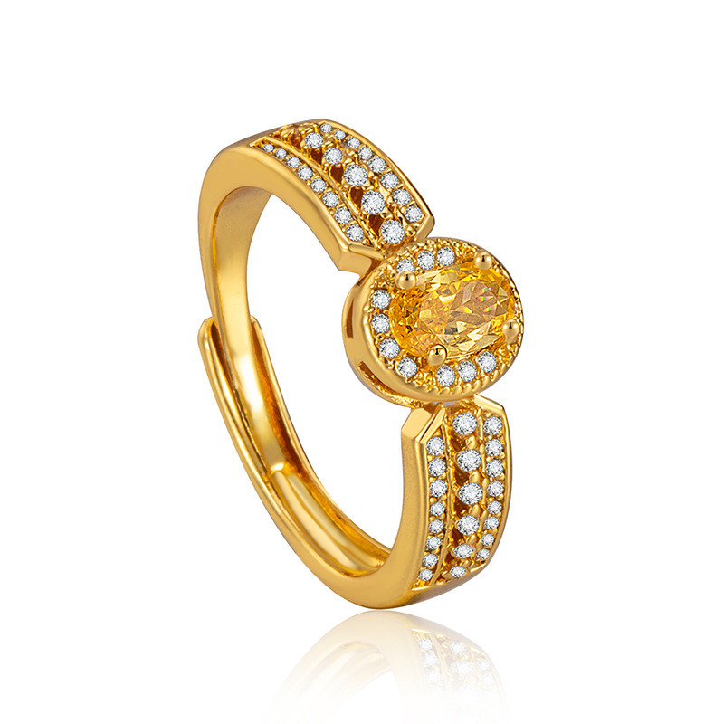 French Style Champagne Gold Ring For Women Elegant Open Finger Ring_voghion.com