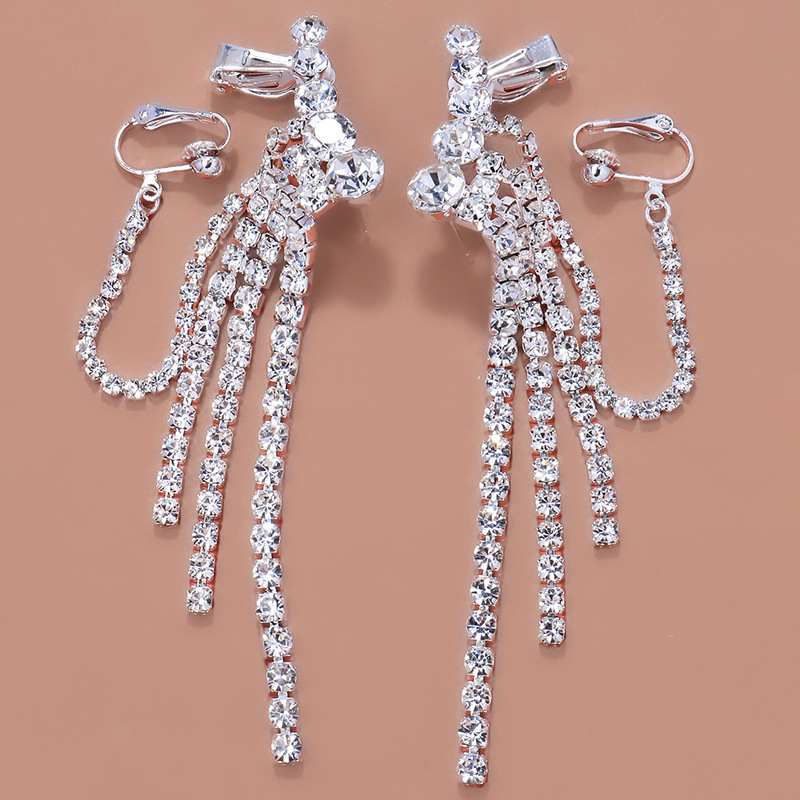 Europeos y estadounidenses simples orejas de bordas de moda diamante orejas de hueso accesorios irregulares aretes de mujer