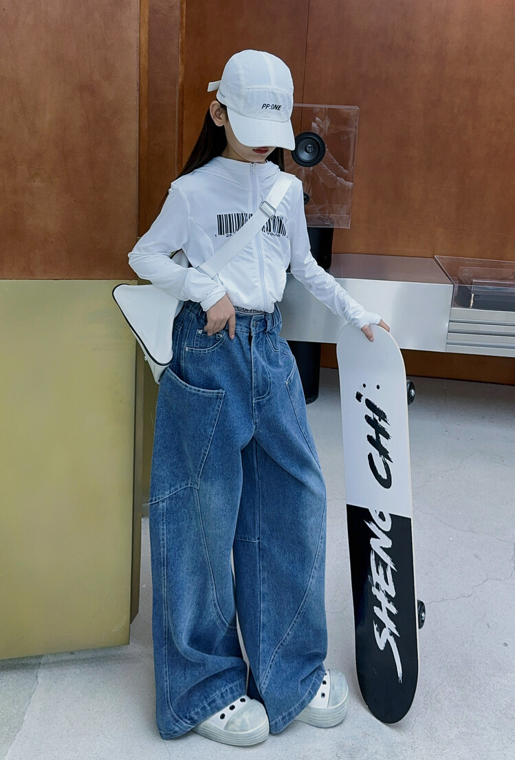 Jeans scimitar per bambini pantalone in denim blu da ragazzo_voghion.com