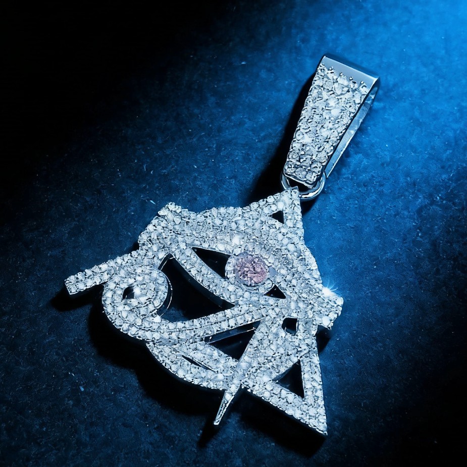 Collar de colgante triangular de diamante completo, estilo hip-hop europeo y americano, conjunto de cadenas cubanas, accesorios callejeros de moda para hombres y mujeres.