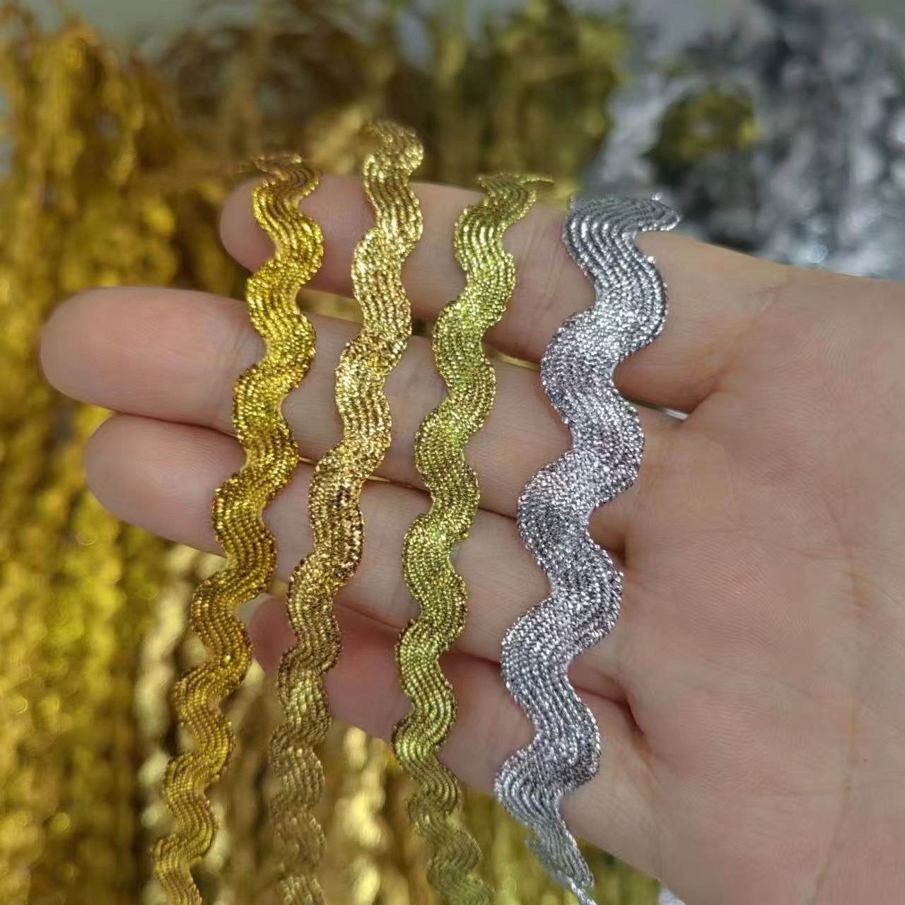 Spot alambre de oro y plata 0.5cmS con arco de onda de marinero con borde DIY estilo étnico ropa textiles para el hogar accesorios de decoración