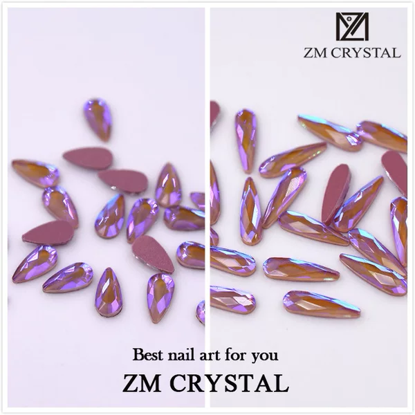 New Lotus purple mocha color nail special-shaped diamond jelly color flat diamond nail DIY jewelry nail Rhinestone