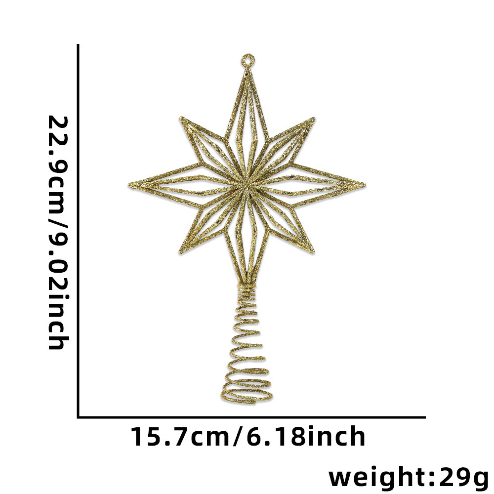Estrella de ocho puntas doradas Tree Top