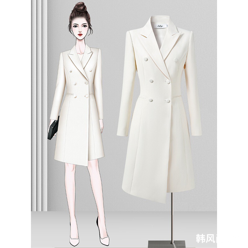 Spring and Autumn Professional Dress Formal Occasion Suit Skirt Art Test Broadcast Host Formal Wear Beauty Salon Work Clothes for Women