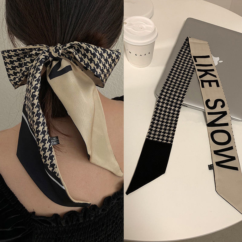 Estilo francés Internet celebridad bufanda banda para el cabello Niñas vintage pajarita banda para el cabello largo Corea del Sur ins cuerda para el cabello accesorios para el cabello