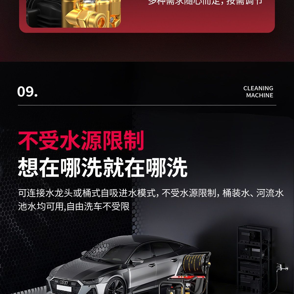 【Black Cat Genuine Product】Ultra-High-Pressure Car Washer for Car Wash Shops, Professional Household and Commercial High-Power Cleaning Device