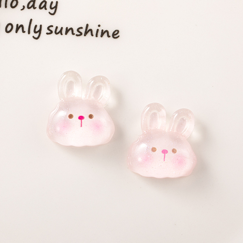 Nube de cristal oso marca accesorios resina conejo chica DIY crema pegamento horquilla accesorios para el cabello y otros materiales al por mayor
