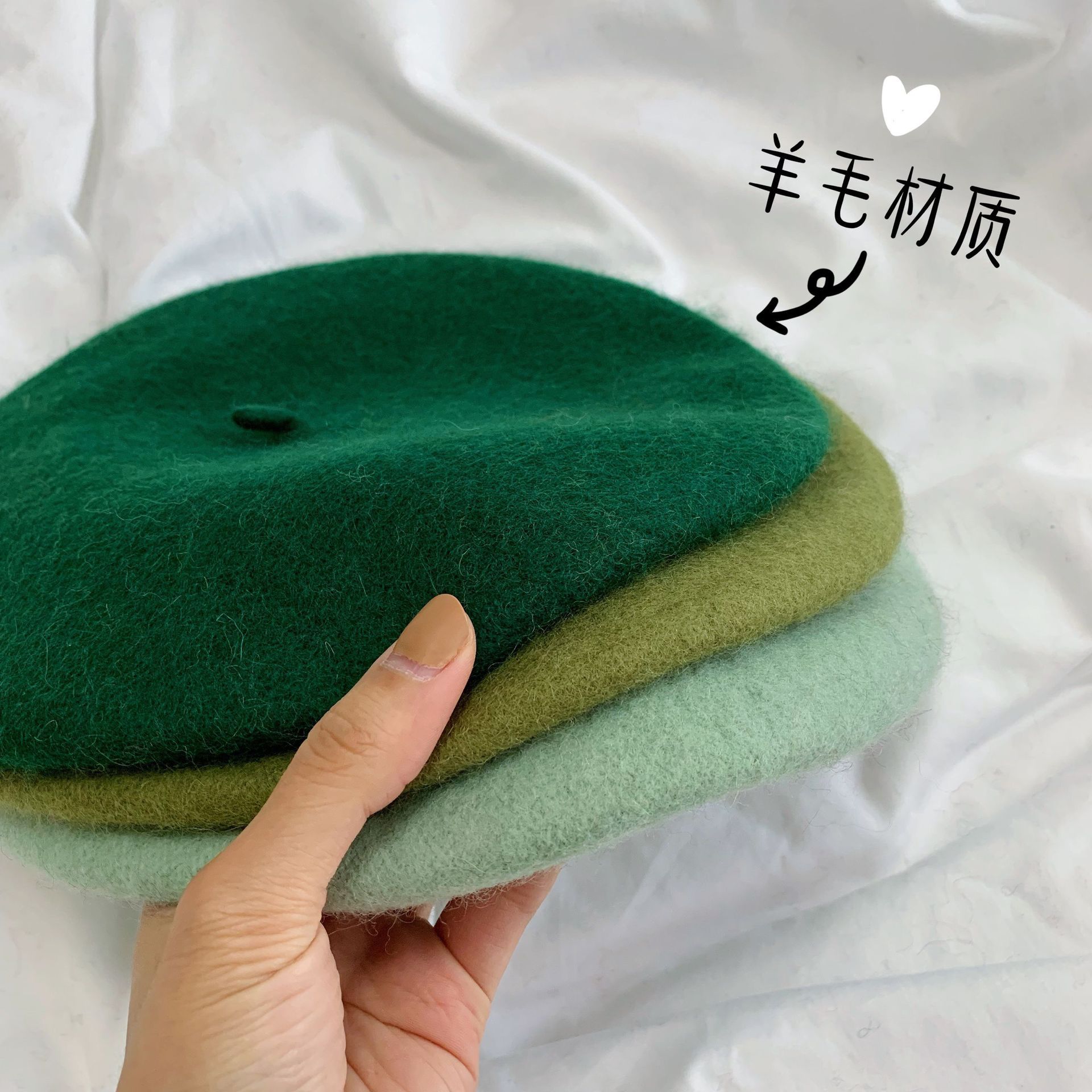 苡晴/万年百搭！人手一顶的糖果色羊毛贝雷帽子画家帽子女秋冬