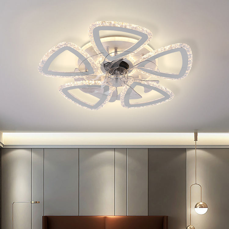 Luz de techo de control remoto de estilo moderno de lujo ultra brillante transfronterizo sala de estar comedor de lujo inteligente LED ventilador de techo