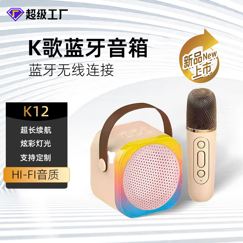 K12 Bluetooth Speaker All-In-One Karaoke Portable Singing Mini Wireless Speaker Song Player Music Player