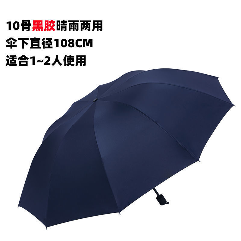 特大号雨伞男女超大号双人三人折叠伞晴雨两用黑胶防晒遮阳大阳伞|undefined