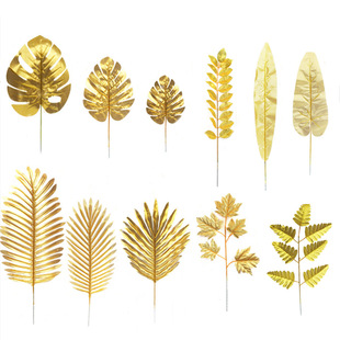 Simulated Golden Plant Leaves, High-End Accessible Luxury Gold Leaves, Sunflower Leaves, Turtle Leaves, Iron Leaves, Persian Leaves, Simulated Gold Cloth Leaves