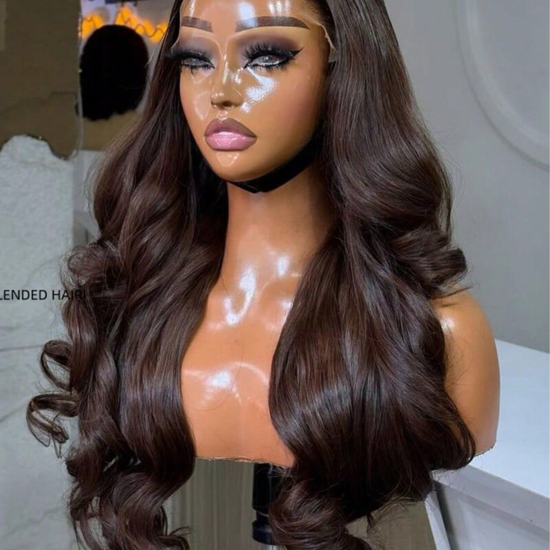 Lace Front Wig for European and American Women, Black Long Curly Hair, Synthetic High-Temperature Fiber Wig, Semi-Hand-Woven Headgear Lace Front Wig for European and American Women, Black Long Curly Hair, Synthetic High-Temperature Fiber Wig, Semi-Hand-Woven Headgear