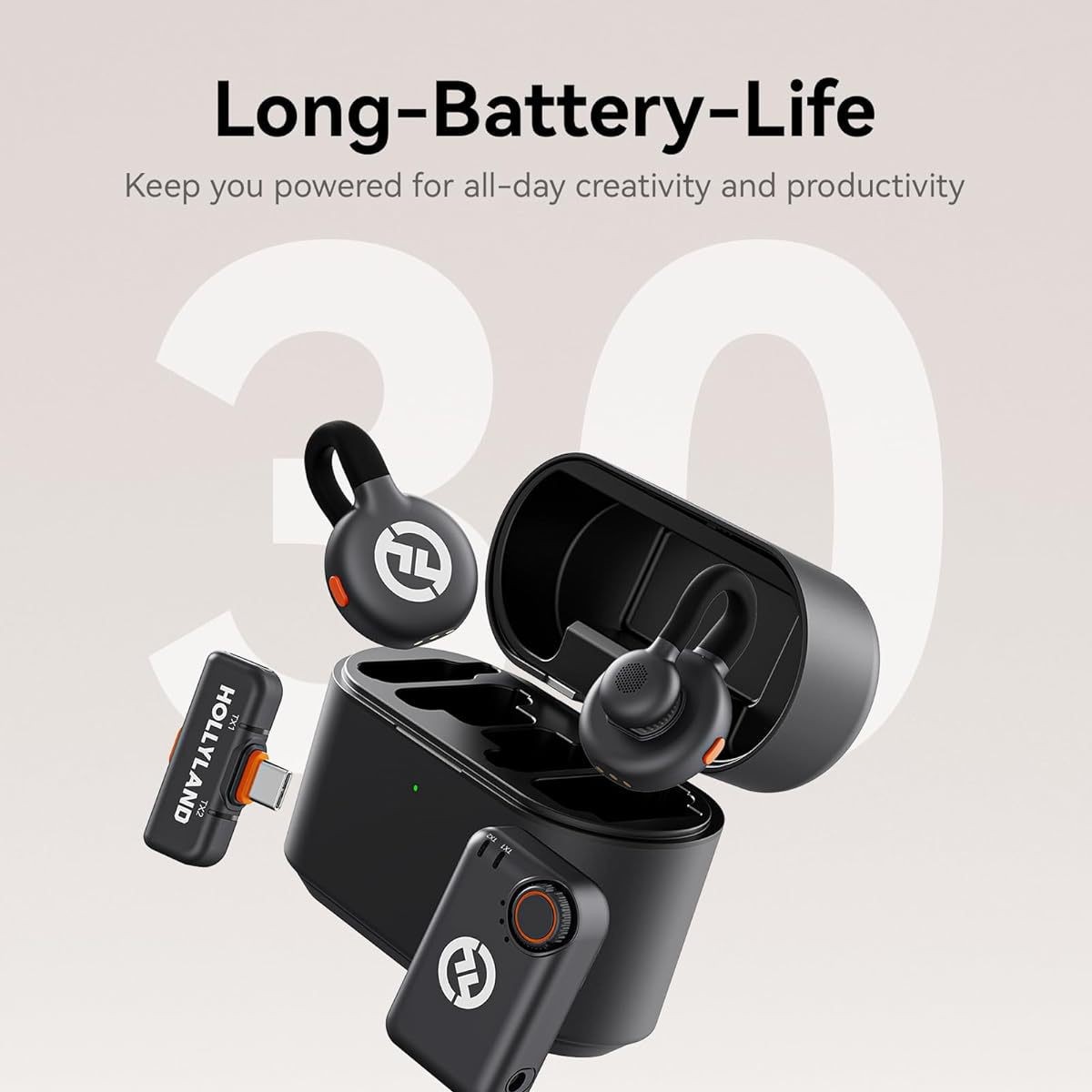 Hollyland Lark M2S Wireless Lavalier Microphone con USB-C P