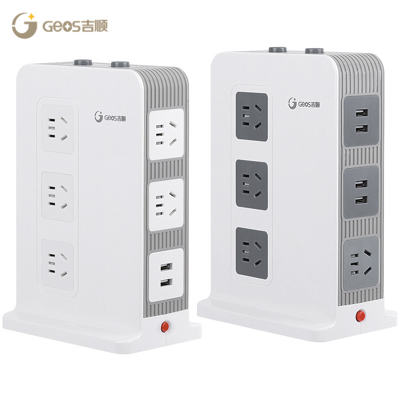 Jishun enchufe doméstico regalos enchufe vertical USB tablero de conexión tridimensional de escritorio creativo multipuerto tablero de conexión